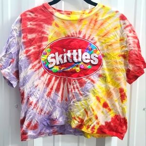 Skittles Crop Top shirt medium Cotton